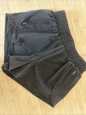 Black Athletic Running Shorts with Zip Pockets